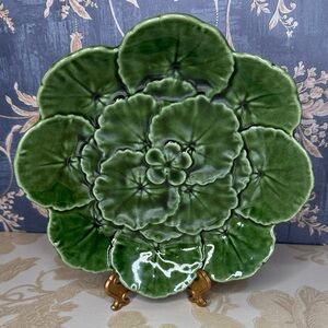 Faience's Belo Portugal Majolica Geranium Green Leaf Plate (1 Plate) Lot A